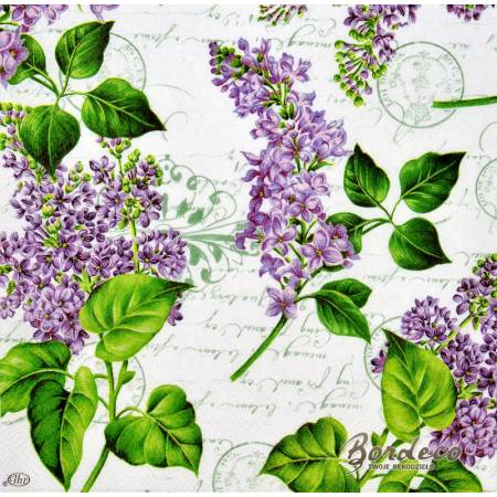 Serwetka decoupage firmy IHR bez lilak 33x33cm